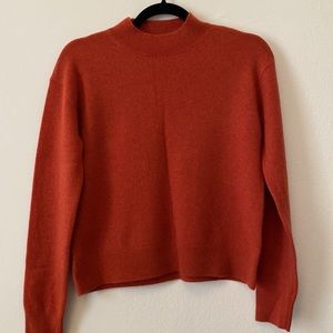 Quince 100% Mongolian Cashmere Mock Neck Sweater Women’s in Ginger Color
